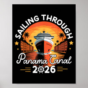 Retro Panamakanal 2026 Panama Wasserstraße Segeln Poster