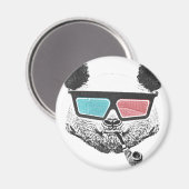 Retro-Panda-3D-Brille Magnet (Vorderseite/Rückseite)