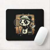 Retro-Panda-Badmintonspieler-Schläger-Shuttle Mousepad (Mit Mouse)