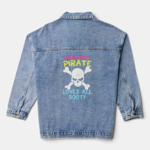 Retro Pansexual Pirate Lieben Alle Hintern Niedlic Jeansjacke