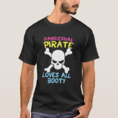 Retro Pansexual Pirate Lieben Alle Hintern Niedlic T-Shirt (Vorderseite)