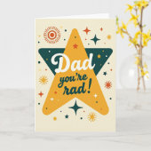 Retro Papa Du bist cool Karte (Gelbe Blume)