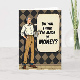 Retro Papa Geld Fragekarte Karte