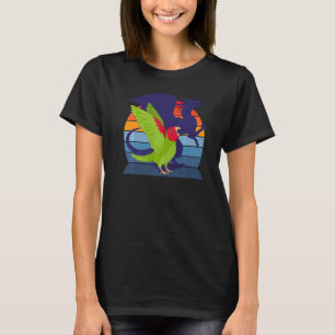 Retro-Papagei I Drache I Schreiender roter maskier T-Shirt
