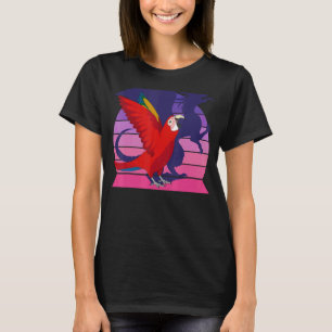 Retro Papagei I Dragon I schreiende Scarlet Macaw T-Shirt