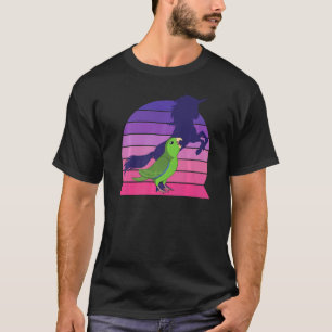Retro Papagei I Einhorn I schreiend Grünes Paprika T-Shirt
