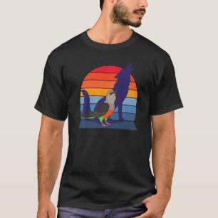 Retro Papagei I Heulender Wolf I Schreiender Rotba T-Shirt