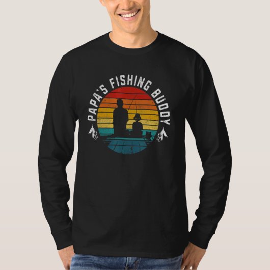 Retro Papa's Fishing Buddy  Fishing 2 T-Shirt (Vorderseite)