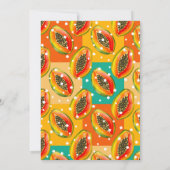 Retro Papaya 1. Geburtstagsfeier Party Einladung (Rückseite)