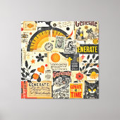 Retro Paper Ephemera Mix Leinwanddruck (Vorderseite)
