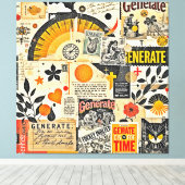 Retro Paper Ephemera Mix Leinwanddruck (Insitu (Holzboden))