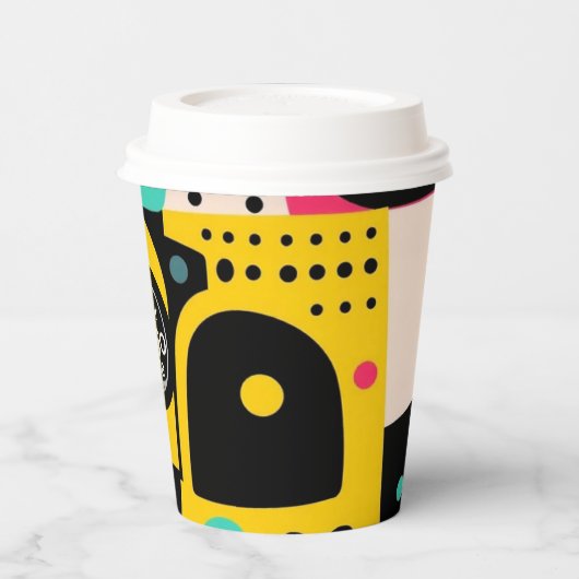 Retro-Papier-Cup für benutzerdefinierte Logos 8oz Pappbecher (Links)