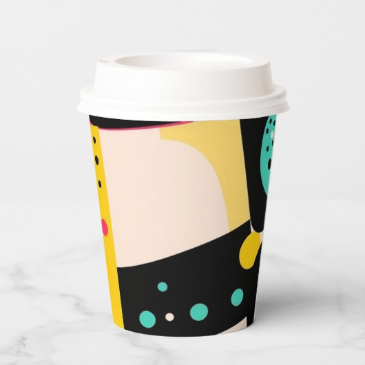 Retro-Papier-Cup für benutzerdefinierte Logos 8oz Pappbecher (Rückseite)