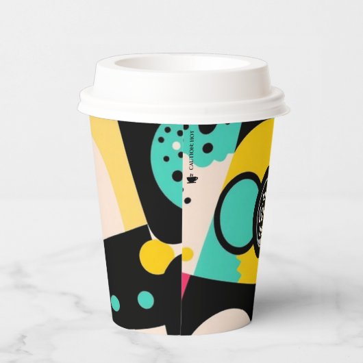 Retro-Papier-Cup für benutzerdefinierte Logos 8oz Pappbecher (Rechts)