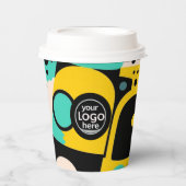 Retro-Papier-Cup für benutzerdefinierte Logos 8oz Pappbecher (Vorderseite)