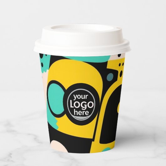 Retro-Papier-Cup für benutzerdefinierte Logos 8oz Pappbecher (Vorderseite)