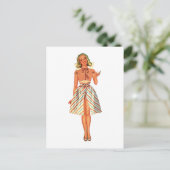 Retro-Papierpuppe Dame Postkarte (Stehend Vorderseite)