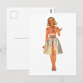 Retro-Papierpuppe Dame Postkarte (Vorne/Hinten)