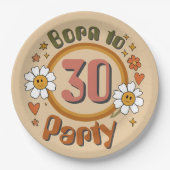 Retro-Papierteller 'Born to Party' Pappteller (Vorderseite)