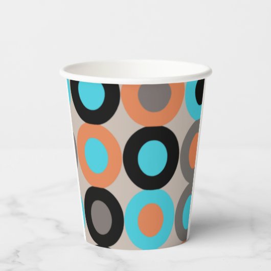 Retro-Papiertücher für das mittlere Jahrhundert Pappbecher (Rückseite)