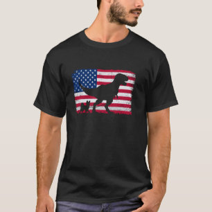 Retro Papillon Dog 4. Juli US-amerikanische Flagge T-Shirt