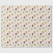 Retro Parading Snacks Let's All Go to a Party Geschenkpapier (Flach)