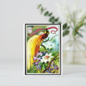 Retro Paradise Bird Postacard Postkarte (Stehend Vorderseite)