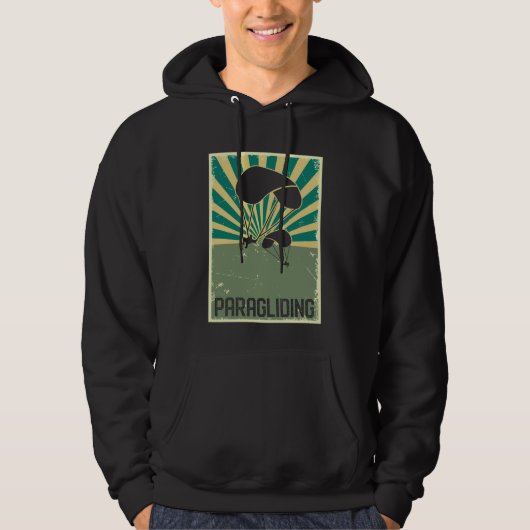 Retro Paragliding Art Fliegen Hobby Paragliding Hoodie (Vorderseite)
