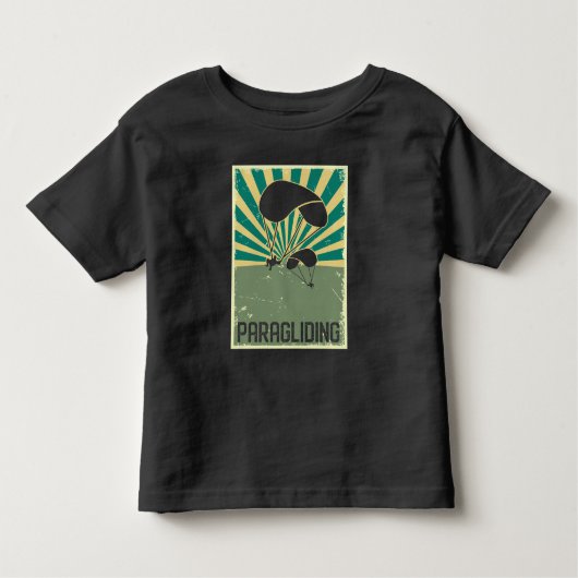 Retro Paragliding Art Fliegen Hobby Paragliding Kleinkind T-shirt (Vorderseite)