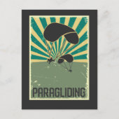 Retro Paragliding Art Flying Hobby Paraglider Postkarte (Vorderseite)