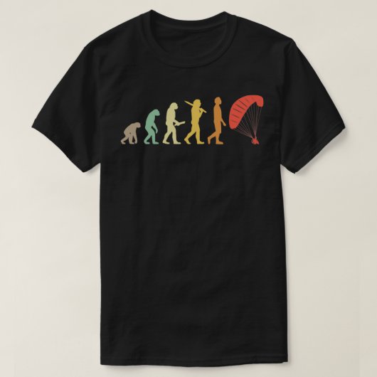 Retro Paragliding Evolution Geschenk für Gleitschi T-Shirt (Design vorne)