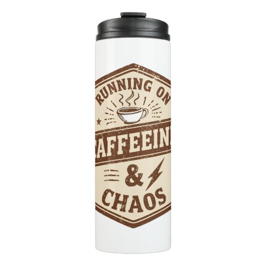 Retro Parent and Coffee Lover Humor Thermosbecher (Vorderseite)