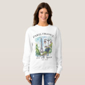 Retro Paris Eiffel Tower Art Print Sweatshirt (Vorne ganz)