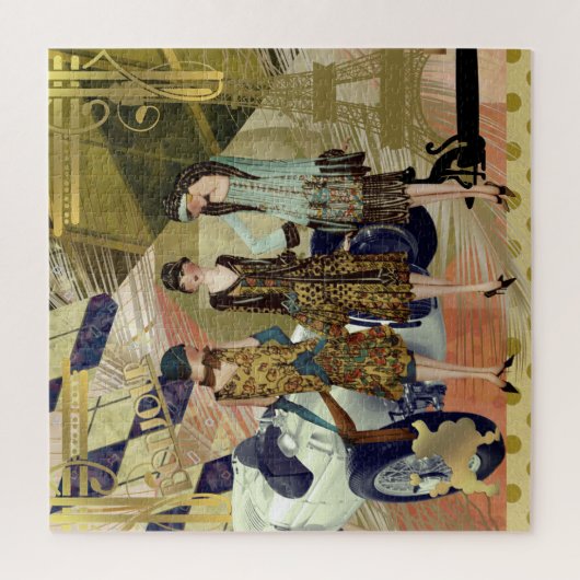 Retro Paris Fashion Scene Puzzle (Vertikal)