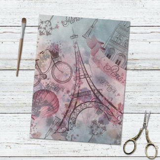 Retro Paris Frankreich Blumenmuster-Demo Seidenpapier