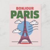 Retro Paris Iconic Eiffel Tower French City Postkarte (Vorderseite)