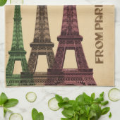 Retro Paris mit Liebe Eiffelturm Geschirrtuch (Gefaltet)
