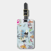 Retro Paris Poodle Collage Gepäckanhänger (Vorderseite vertikal)