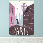 Retro Paris Vacacation Poster Leinwanddruck (Insitu (Holzboden))