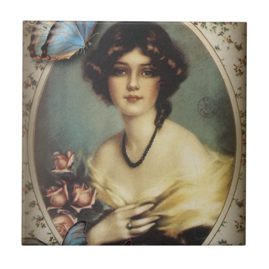 Retro-Pariser Mode viktorianisch Fliese (Vorderseite)