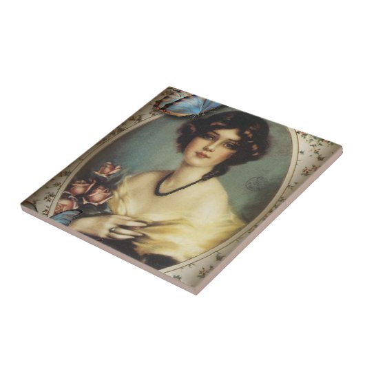 Retro-Pariser Mode viktorianisch Fliese (Seite)