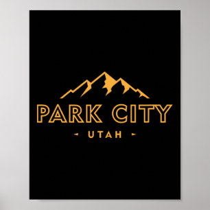 Retro Park City Utah Männer Frauen Souvenir Berg Poster