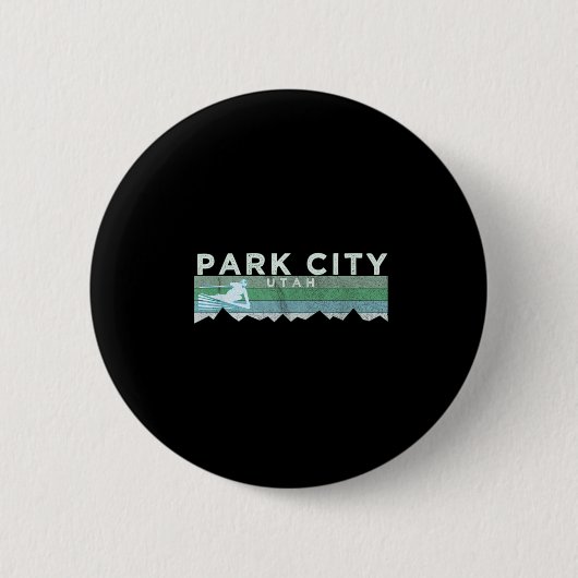 Retro Park City, Utah Skilanglauf Button (Vorderseite)