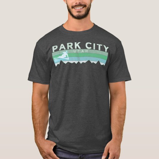 Retro Park Stadt Utah Skilanglauf T-Shirt (Vorderseite)