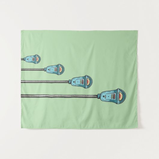 Retro parking meter wandteppich (Vorderseite (Horizontal))