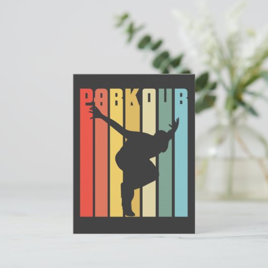 Retro Parkour Geschenk Stadt frei Running Jump Postkarte (Stehend Vorderseite)