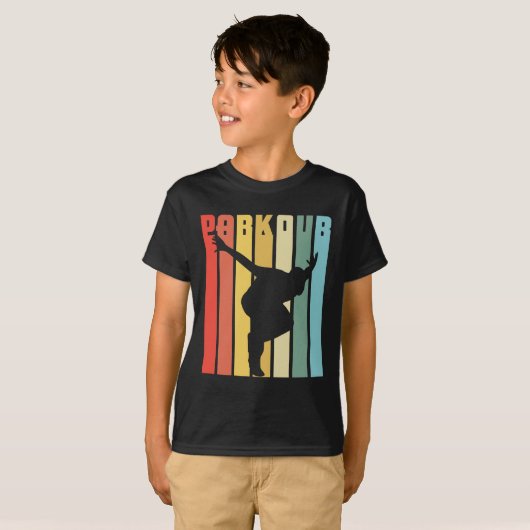 Retro Parkour Geschenk-Stadt-freier laufender T-Shirt (Vorne ganz)