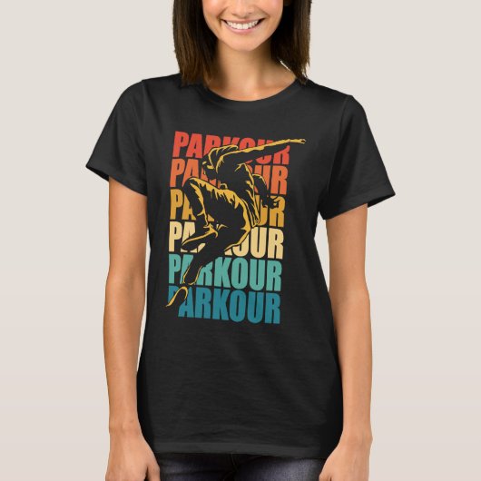 Retro Parkour Gratis Parkplatz T-Shirt (Vorderseite)