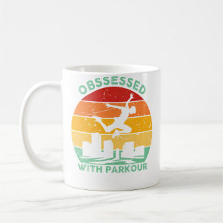 Retro-Parkour-Silhouette, besessen von Parkour Kaffeetasse