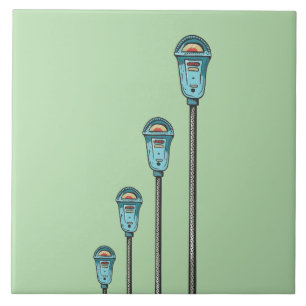 Retro-Parkuhr Fliese